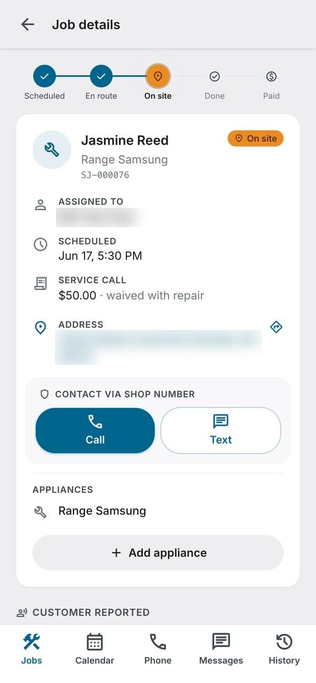 A job in the MeraFix technician app