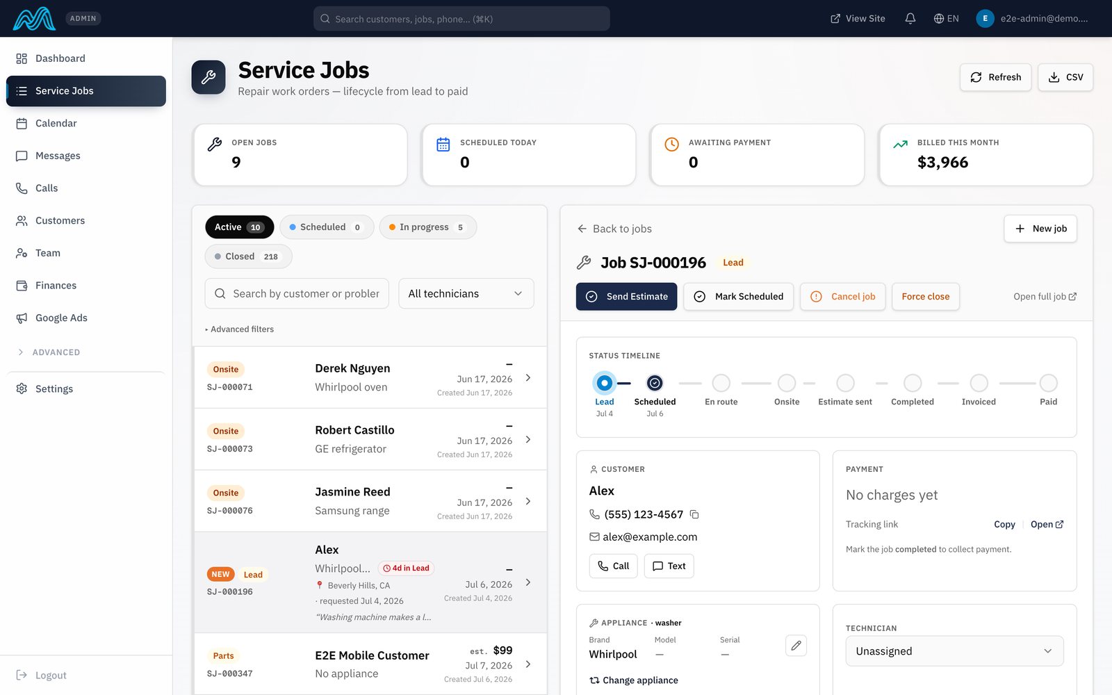 MeraFix dashboard